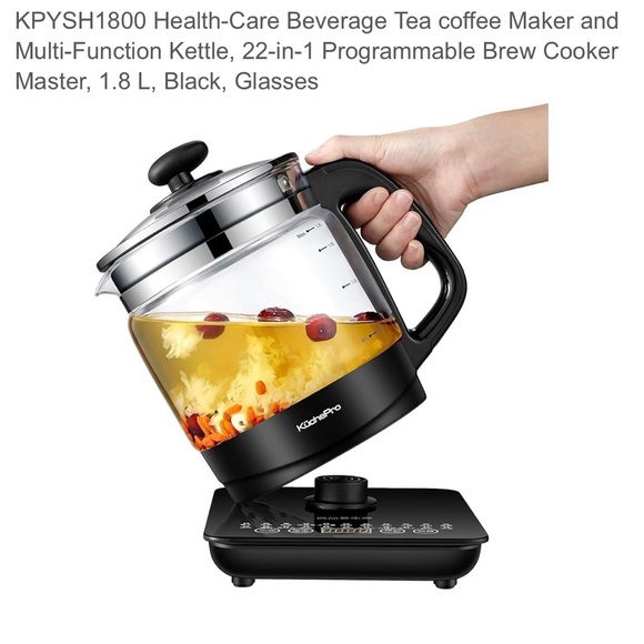 Multi-Function Kettle - Black Glass Teapot - Picture 2 of 16